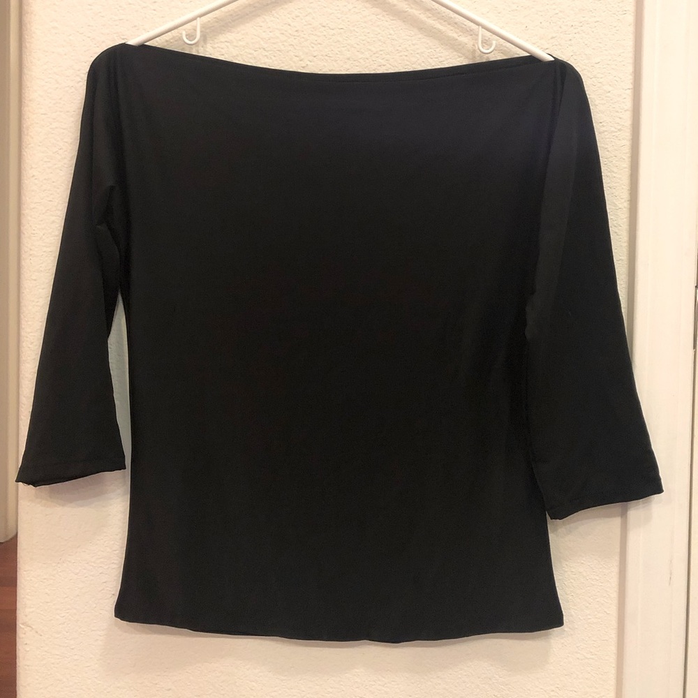 Black dolman sleeve ballroom Latin standard practice top